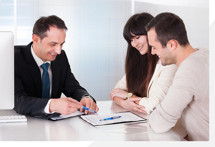 Financial advisor meeting with couple.